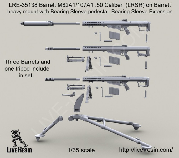 1/35 Barrett M82A1/107A1 Cal.50 (LRSR) on M3 Tripod - Click Image to Close