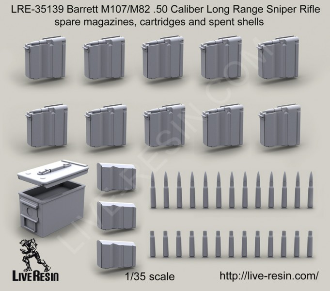 1/35 Barrett M82A1/107A1 Cal.50 (LRSR) Spare Magazines - Click Image to Close