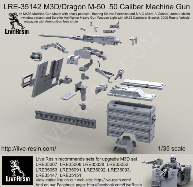 1/35 M3D/Dragon M50 Cal.50 Machine Gun - Click Image to Close