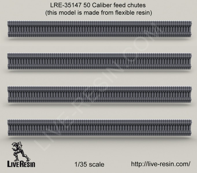 1/35 50 Caliber Feed Chutes (Flexible Resin) - Click Image to Close