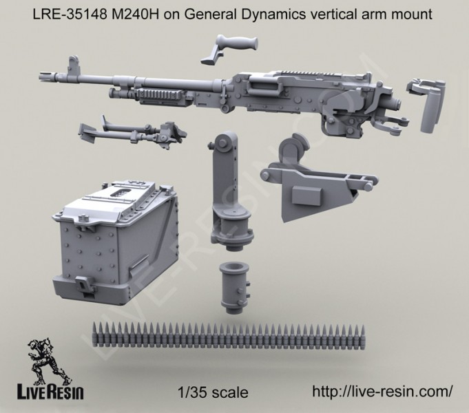 1/35 M240H on General Dynamics Vertical Arm Mount - Click Image to Close