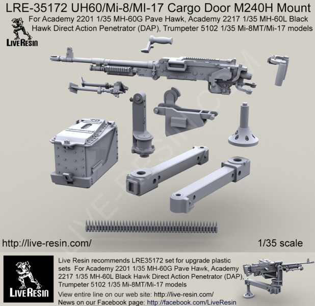 1/35 UH-60/Mi-8/MI-17 Cargo Door M240H Mount - Click Image to Close