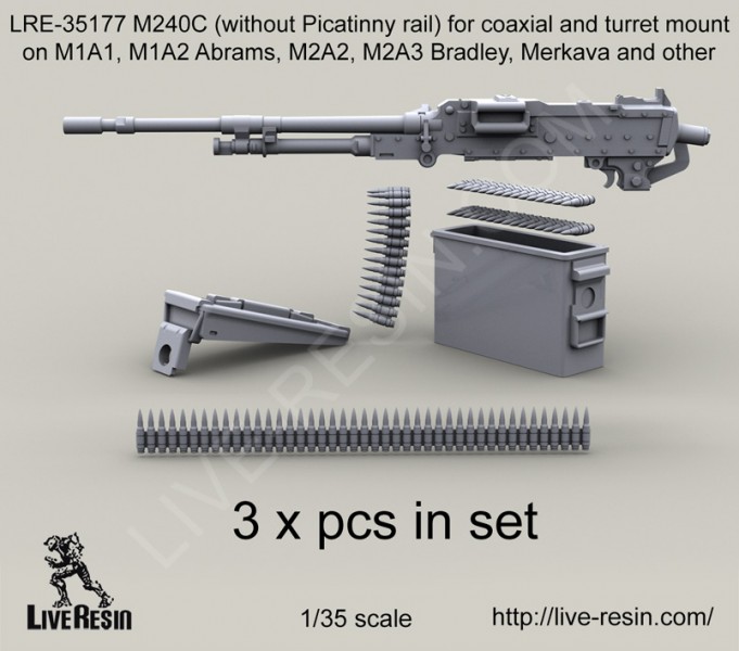 1/35 M240C (without Picatinny Rail) for Coaxial and Turret mount - Click Image to Close