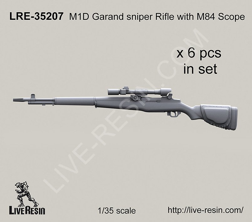 1/35 M1D Garand Sniper Rifle with M84 Scope - Click Image to Close