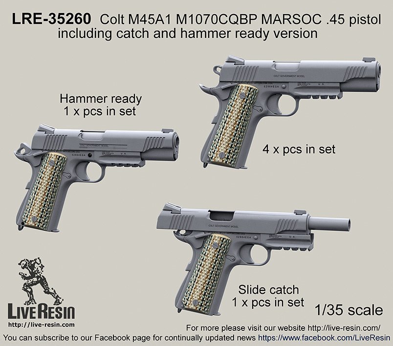 1/35 Colt M45A1 M1070CQBP MARSOC Cal.45 Pistol #1 - Click Image to Close