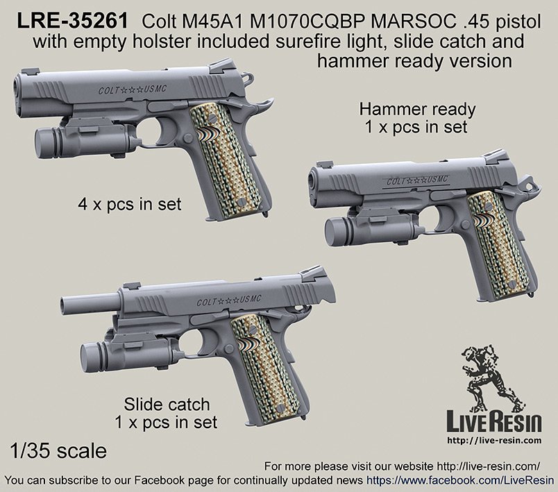 1/35 Colt M45A1 M1070CQBP MARSOC Cal.45 Pistol #2 - Click Image to Close