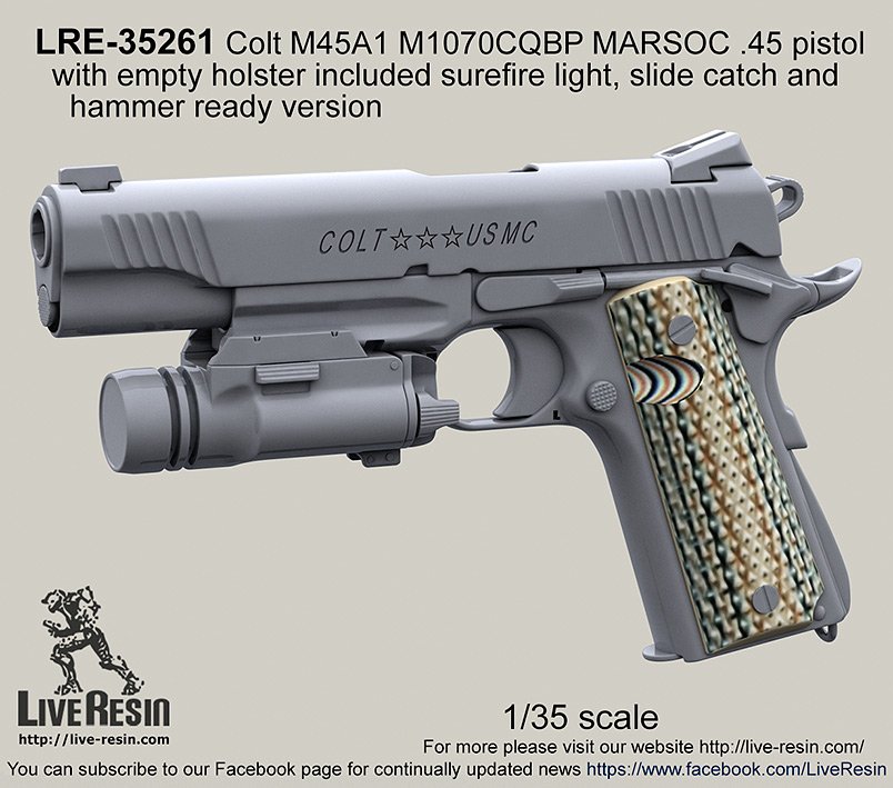 1/35 Colt M45A1 M1070CQBP MARSOC Cal.45 Pistol #2 - Click Image to Close