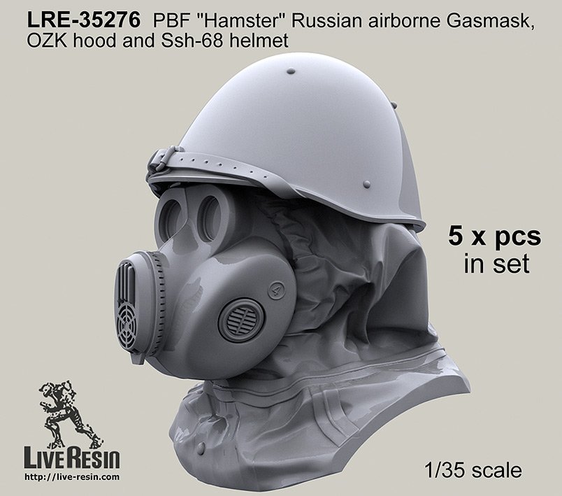 1/35 PBF "Hamster" Russian Airborne Gasmask, OZK Hood & Ssh-68 - Click Image to Close