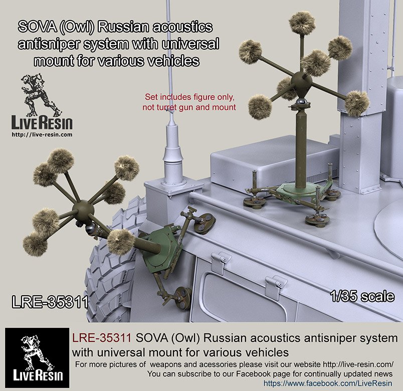 1/35 SOVA (Owl) Russian Acoustics Anti-Sniper System - Click Image to Close