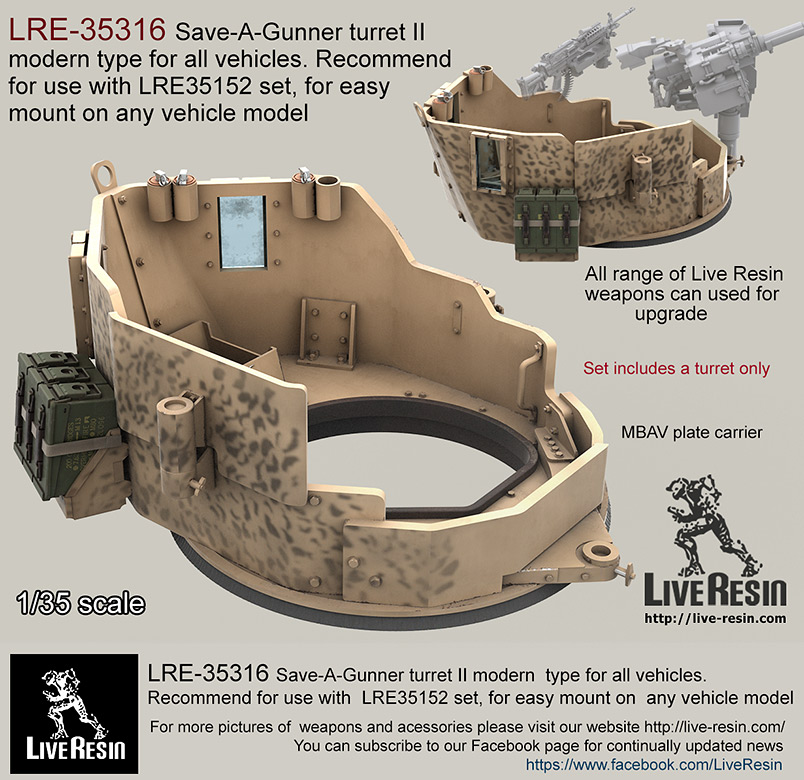 1/35 Save-A-Gunner Turret II Modern Type for All Vehicles - Click Image to Close