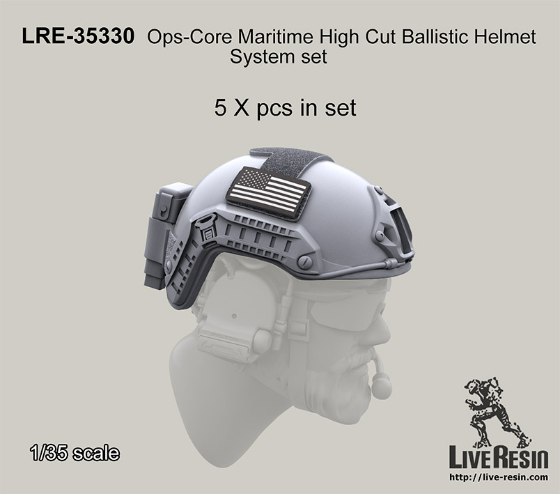 1/35 Ops-Core Maritime High Cut Ballistic Helmet System Set - Click Image to Close