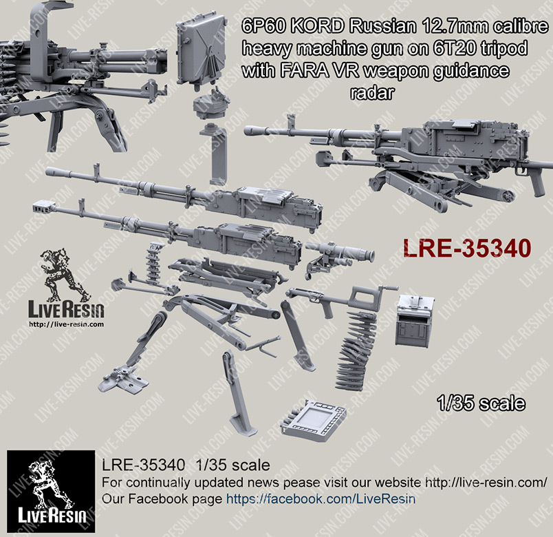 1/35 6P60 Kord Russian 12.7mm Calibre Heavy MG on 6T20 Tripod - Click Image to Close