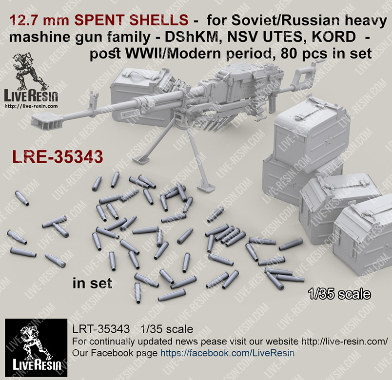 1/35 Soviet/Russian 12.7mm Spent Shells, Post WWII & Modern - Click Image to Close