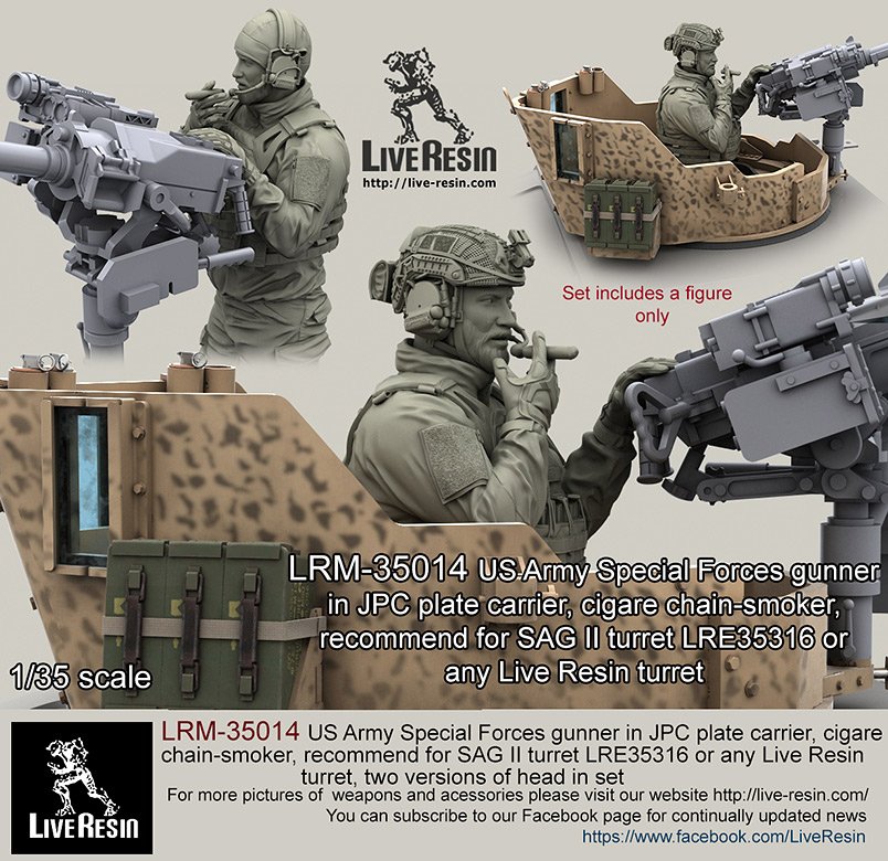 1/35 US Army Special Forces Gunner in JPC Plate Carrier #1 - Click Image to Close