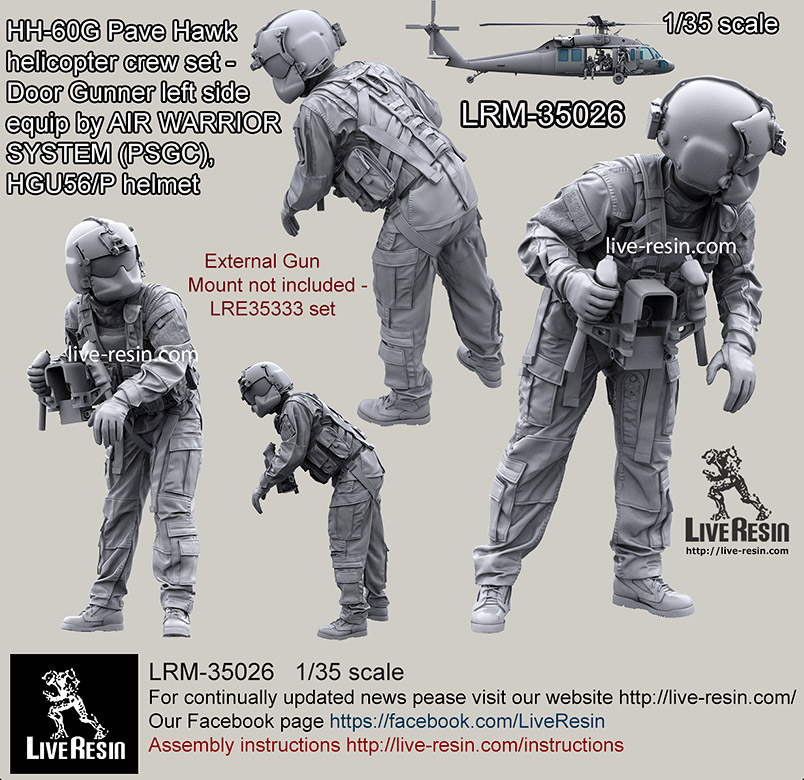 1/35 HH-60G Pave Hawk Helicopter Crew Gunner Left Side #1 - Click Image to Close