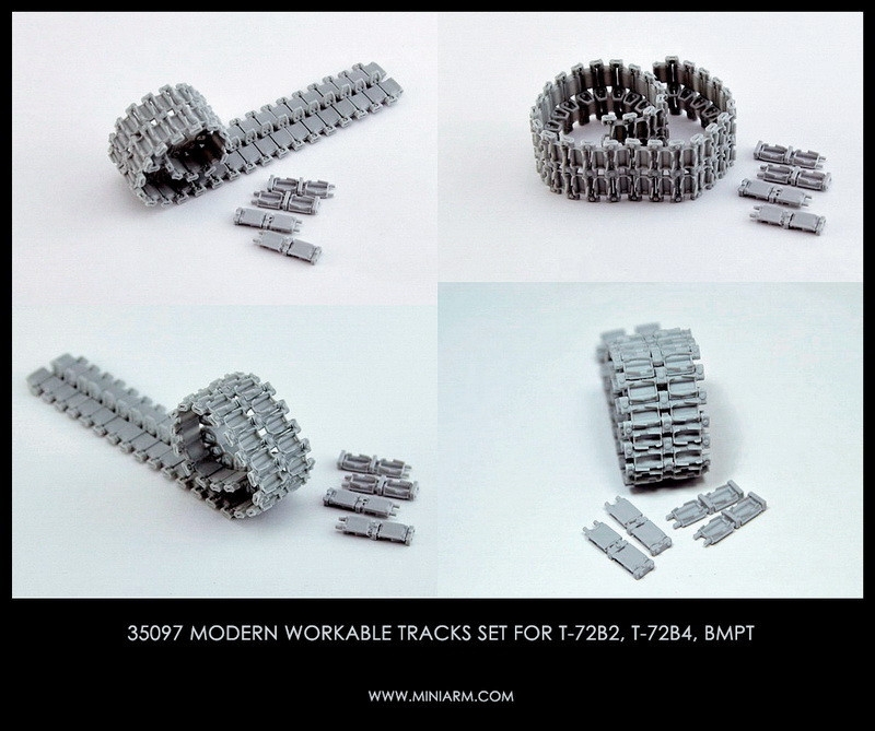 1/35 T-72B2, T-72B3M, T-90MC, BMPT Workable Tracks Set - Click Image to Close