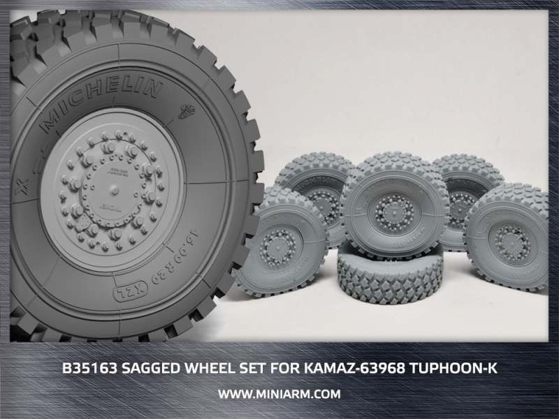 1/35 Kamaz-63968 Typhoon-K Sagged Wheels Set - Click Image to Close