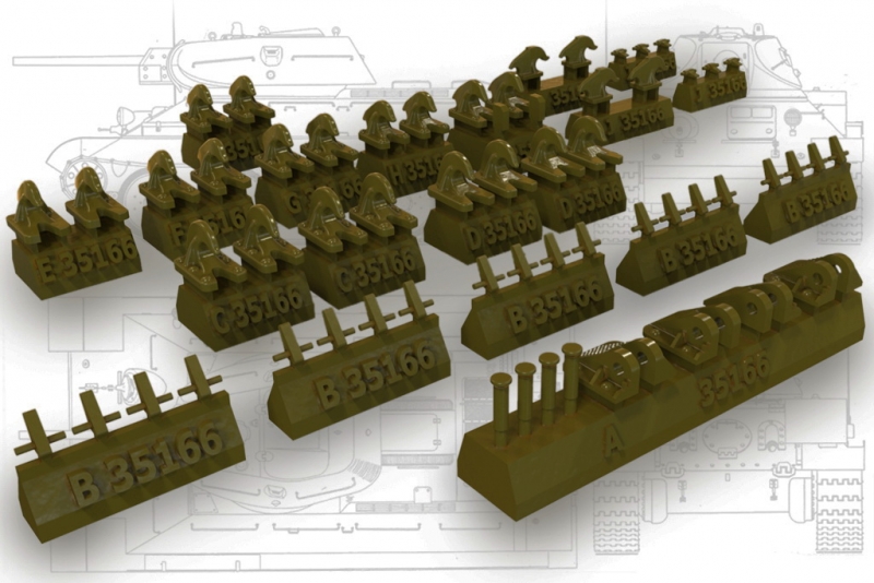 1/35 T-34 Towing Hooks and Towing Devices (Eight Type) - Click Image to Close