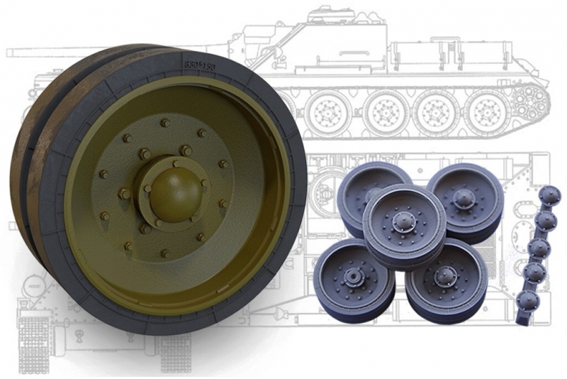 1/35 SU-100, SU-85/85M, T-34 Road Wheels Set (Sormovo Factory) - Click Image to Close