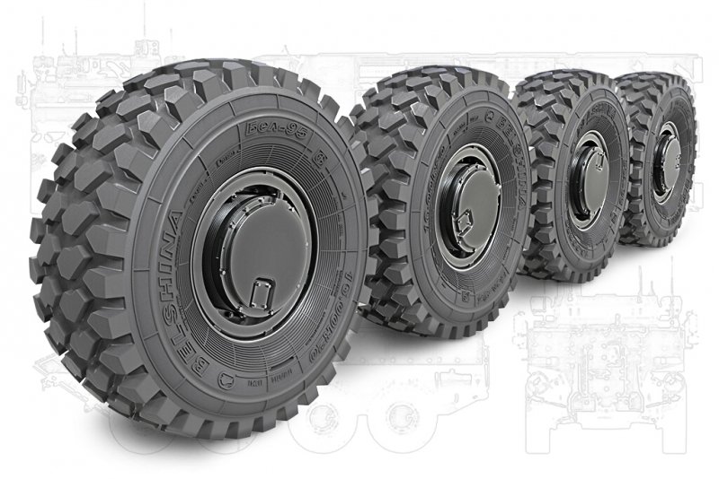 1/35 Sagged Wheel Set for BTR K-17 "Bumerang" (8 pcs) - Click Image to Close