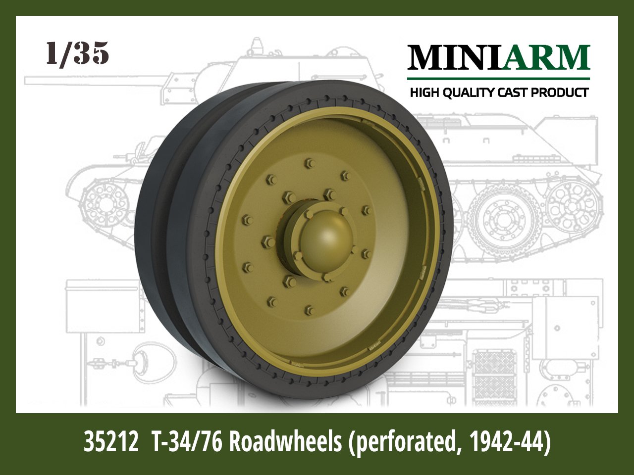 1/35 T-34/76 Road Wheel Set (Perforated, 1942-44) - Click Image to Close