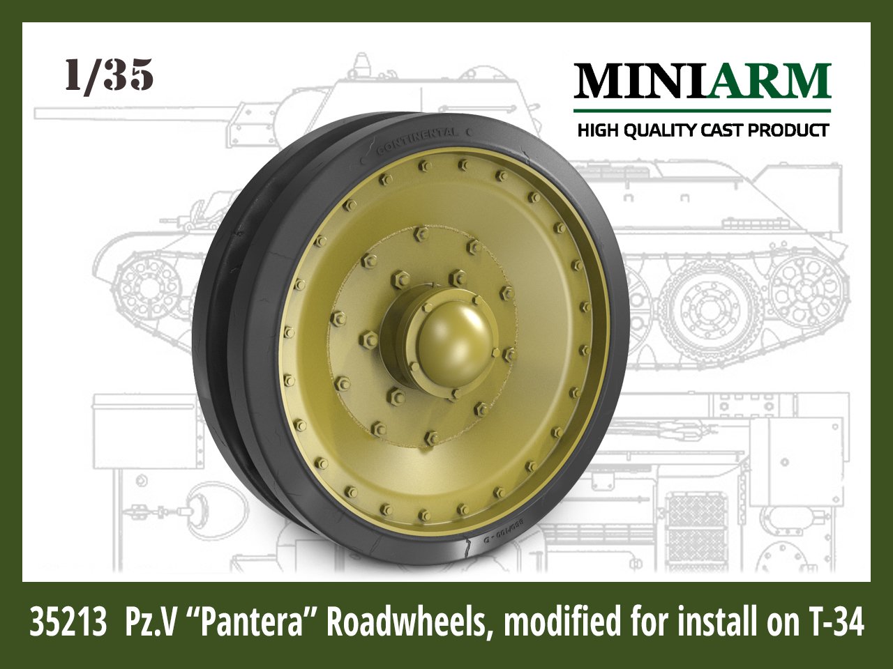 1/35 "Panthera" Road Wheels Set Modified for Т-34/85 (Hybrid) - Click Image to Close