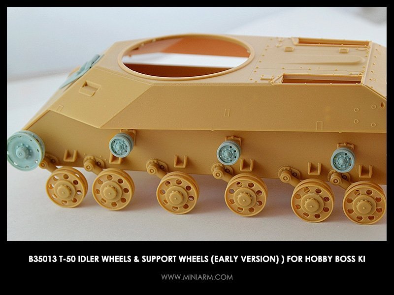 1/35 T-50 Idler Wheels & Support Wheels Early for Hobby Boss - Click Image to Close