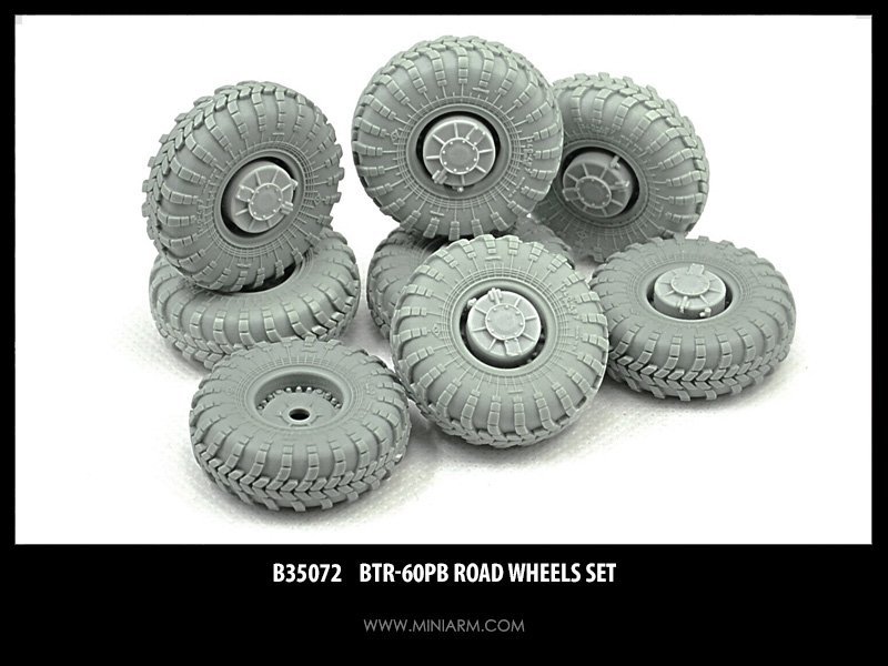 1/35 BTR-60PB Road Wheels Set (8 pcs) for Trumpeter - Click Image to Close