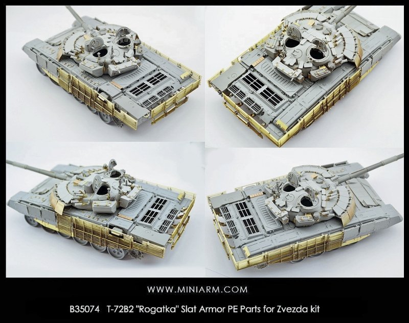 1/35 T-72B2 "Rogatka" Slat Armor PE Parts for Trumpeter - Click Image to Close