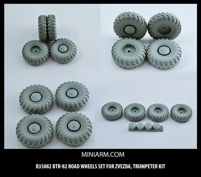 1/35 BTR-82 Road Wheels Set (8 pcs) for Trumpeter - Click Image to Close