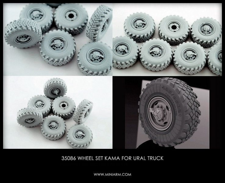 1/35 Wheel Set "Kama" (7 pcs) for Ural Truck - Click Image to Close