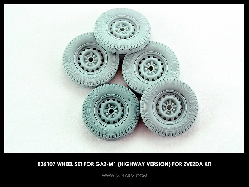 1/35 GAZ-M1 Highway Version Wheel Set for Zvezda - Click Image to Close