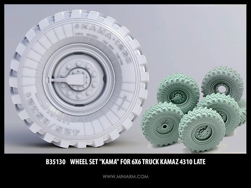 1/35 Wheel Set "Kama" for Kamaz-4310 6x6 Truck Late - Click Image to Close