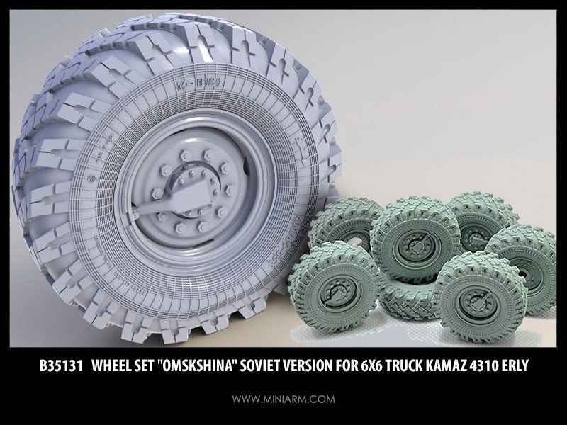 1/35 Wheel Set "Omskshina" Soviet Version for Kamaz-4310 Early - Click Image to Close