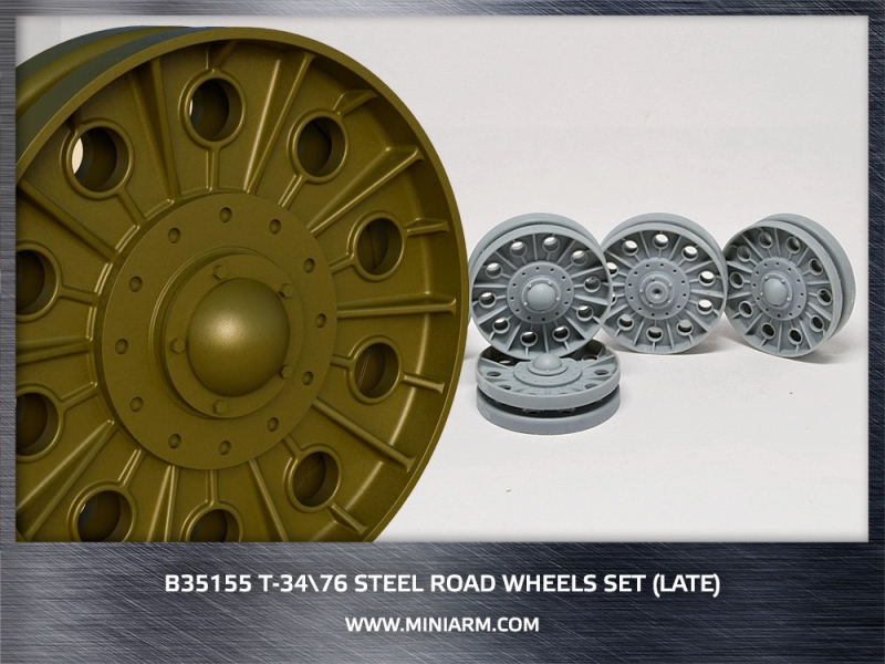 1/35 T-34/76 Steel Road Wheels Set (Late Type) - Click Image to Close