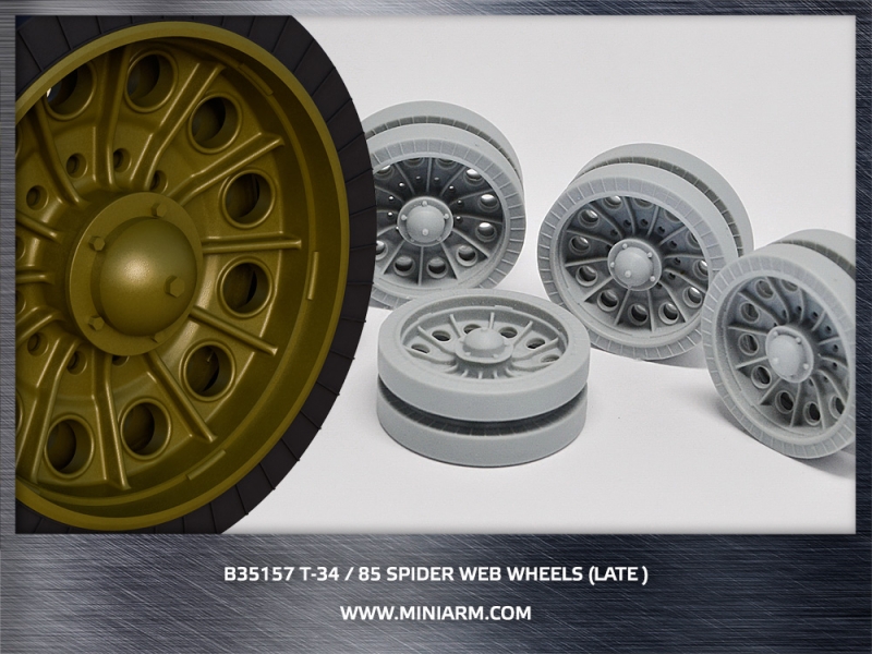 1/35 T-34/85 Spider Web Road Wheels Set (Late Type) - Click Image to Close