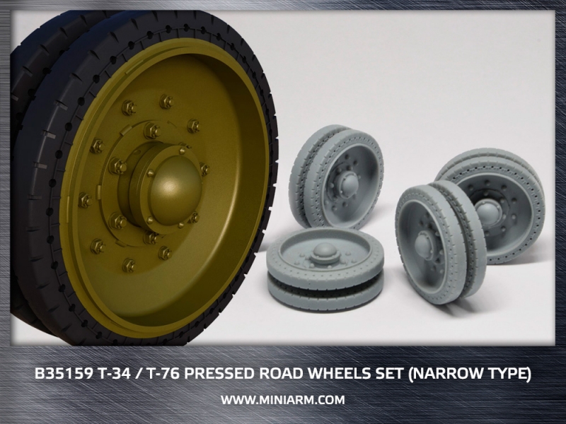 1/35 T-34/76 Pressed Road Wheels Set (Narrow Type) - Click Image to Close