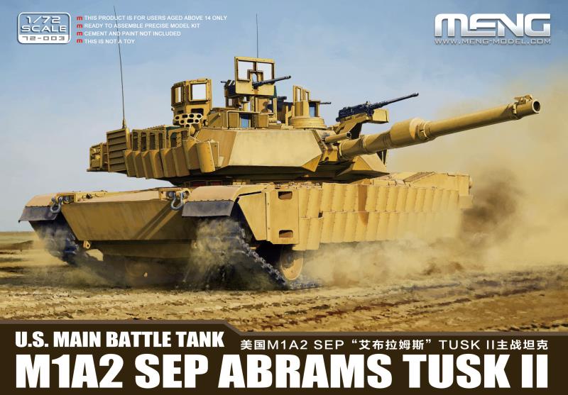 1/72 US M1A2 SEP Abrams TUSK II Main Battle Tank - Click Image to Close