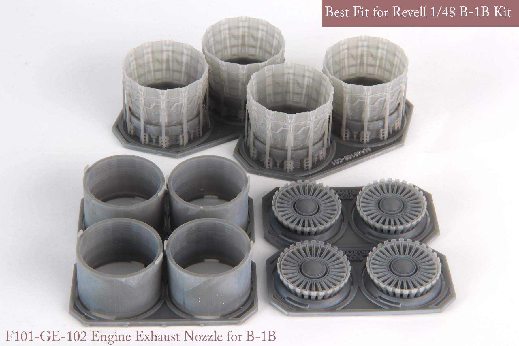 1/48 B-1B Exhaust Nozzle & After Burner Set (Opened) for Revell - Click Image to Close