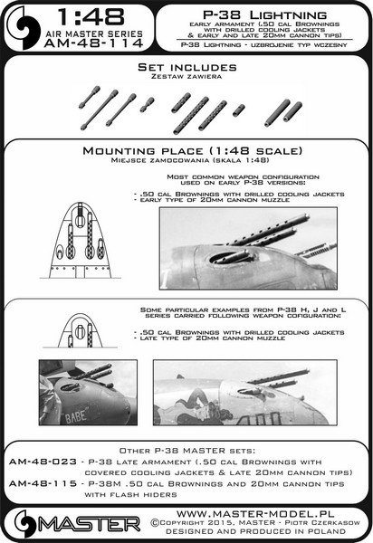 1/48 P-38 Lightning - Early Armament - Click Image to Close
