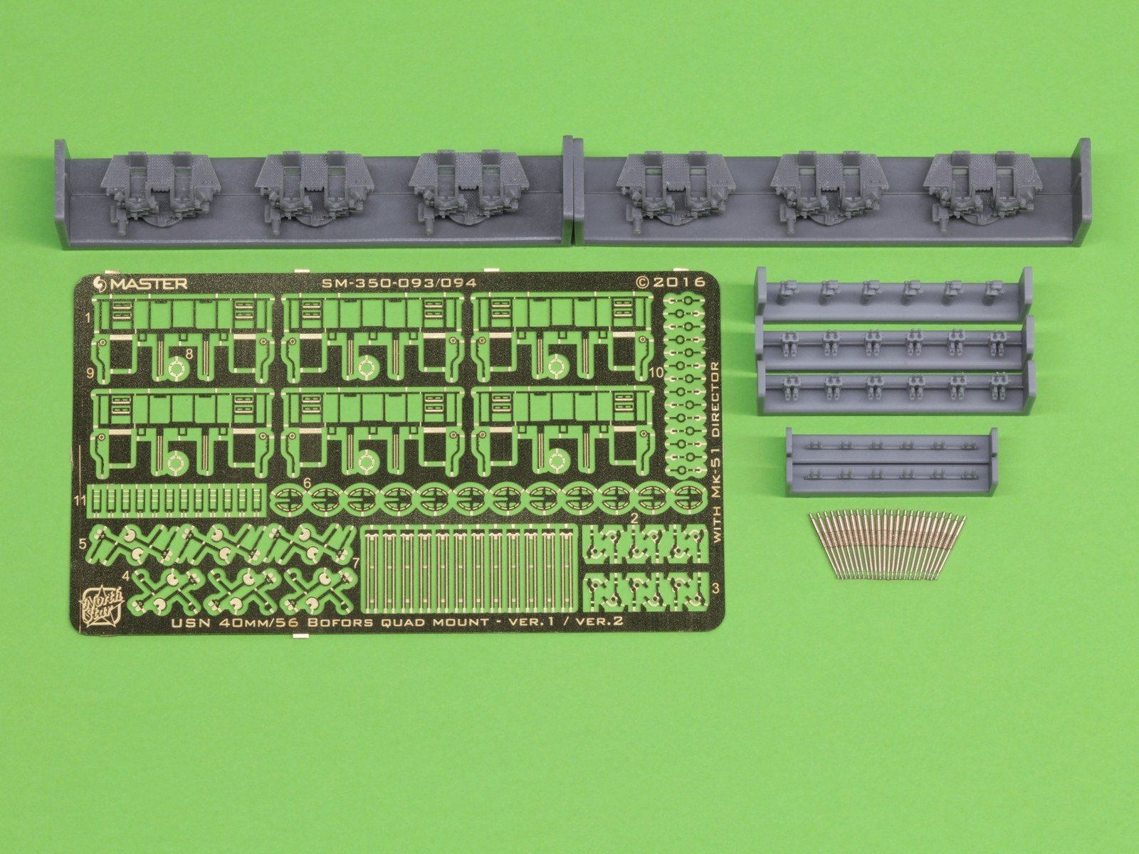 1/350 USN 40mm L/56 Bofors Quad Mount Ver.1 w/Mk.51 (6 pcs) - Click Image to Close