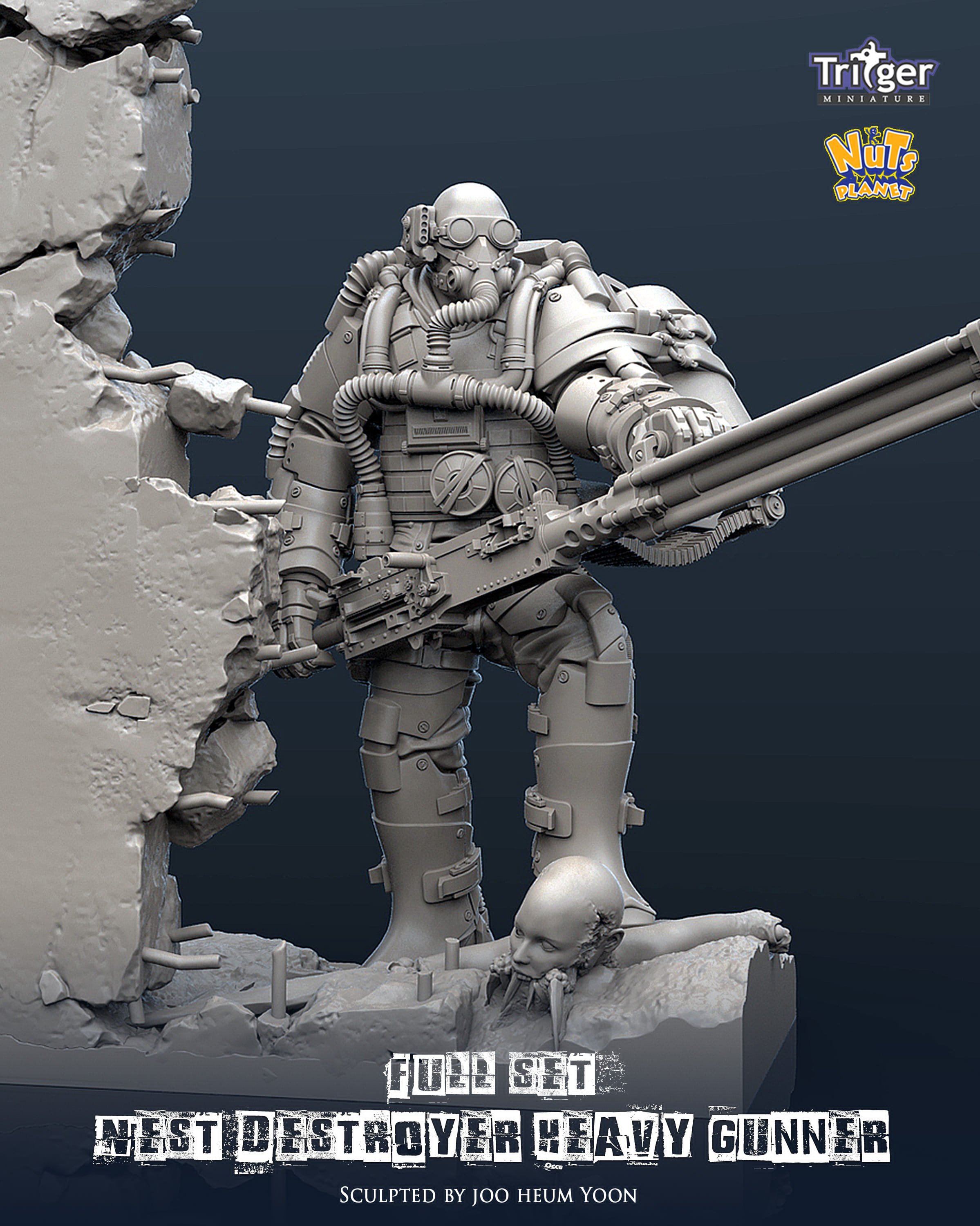 1/35 Nest Destroyer Heavy Gunner #1 (with Base) - Click Image to Close