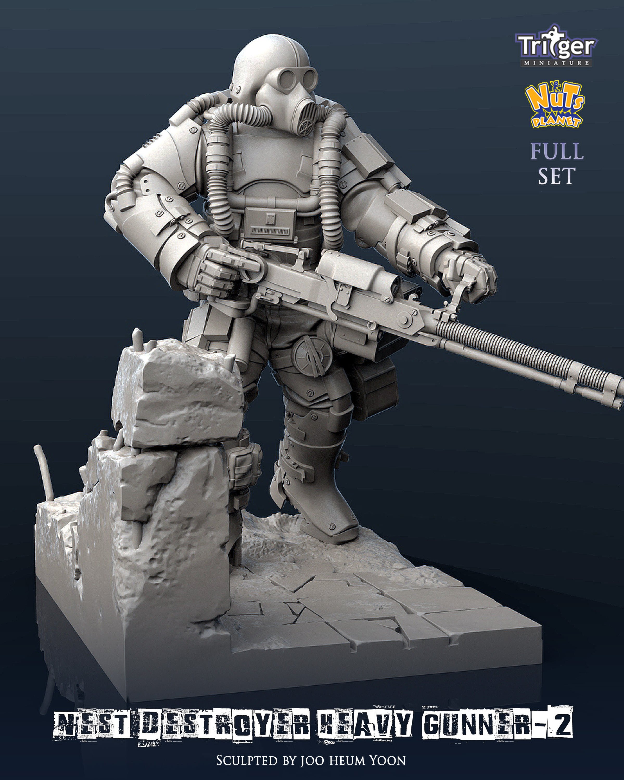 1/35 Nest Destroyer Heavy Gunner #2 (with Base) - Click Image to Close