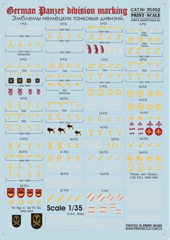 1/35 German Panzer Division Marking Part.2 - Click Image to Close