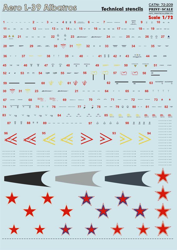 1/72 Aero L-39 Albatros Technical Stencils - Click Image to Close