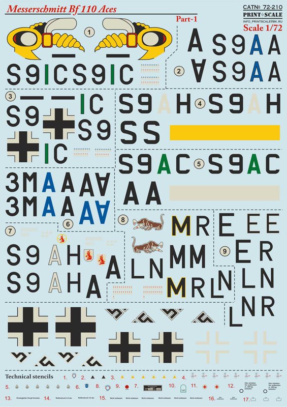 1/72 Messerschmitt Bf110 Aces Part.1 - Click Image to Close