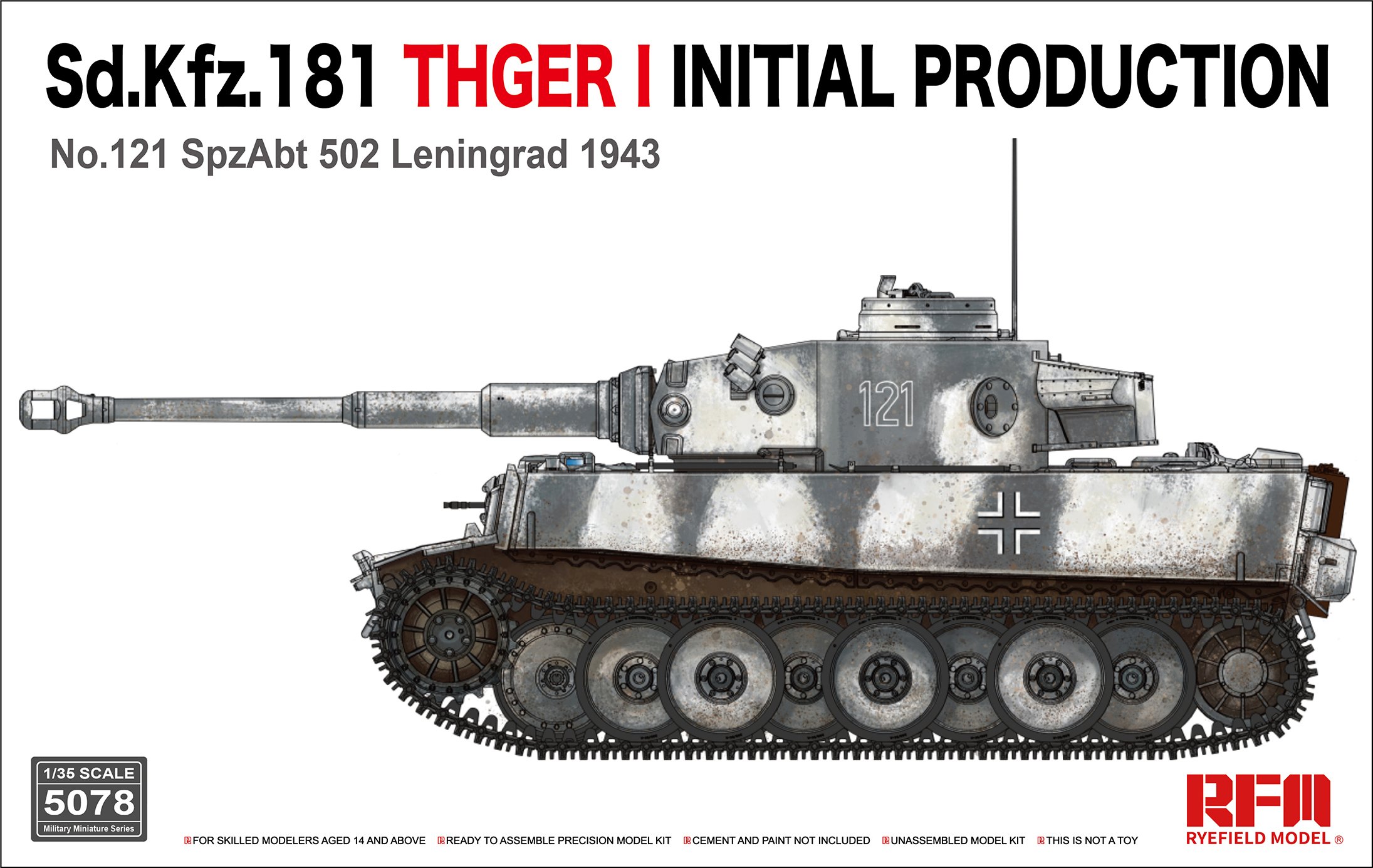 1/35 Sd.Kfz.181 Tiger I Initial Production, No.121 S.pz.Abt.502 - Click Image to Close