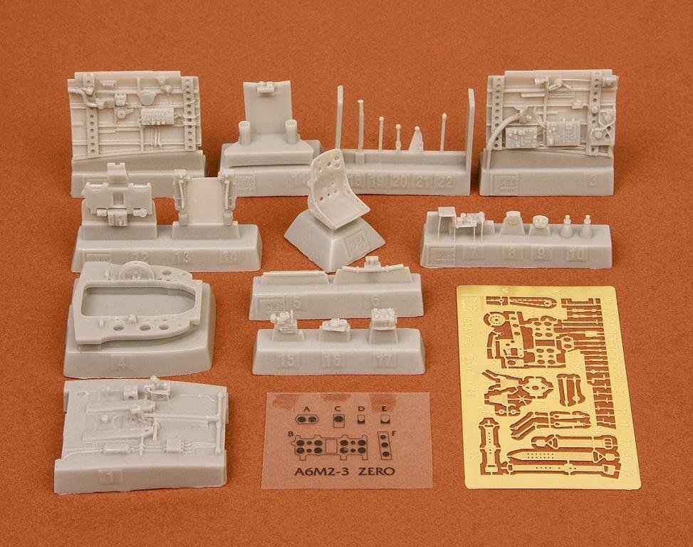 1/48 A6M2 Zero (Zeke) Cockpit Set for Hasegawa - Click Image to Close