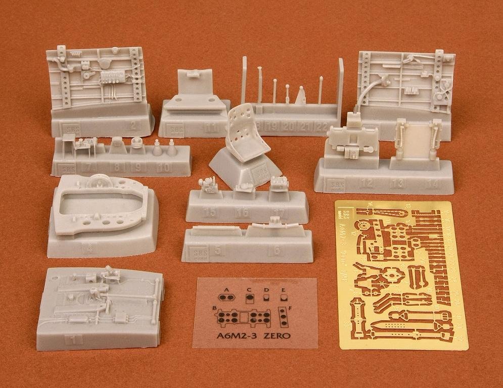 1/48 A6M3 Zero (Hamp) Cockpit Set for Hasegawa - Click Image to Close