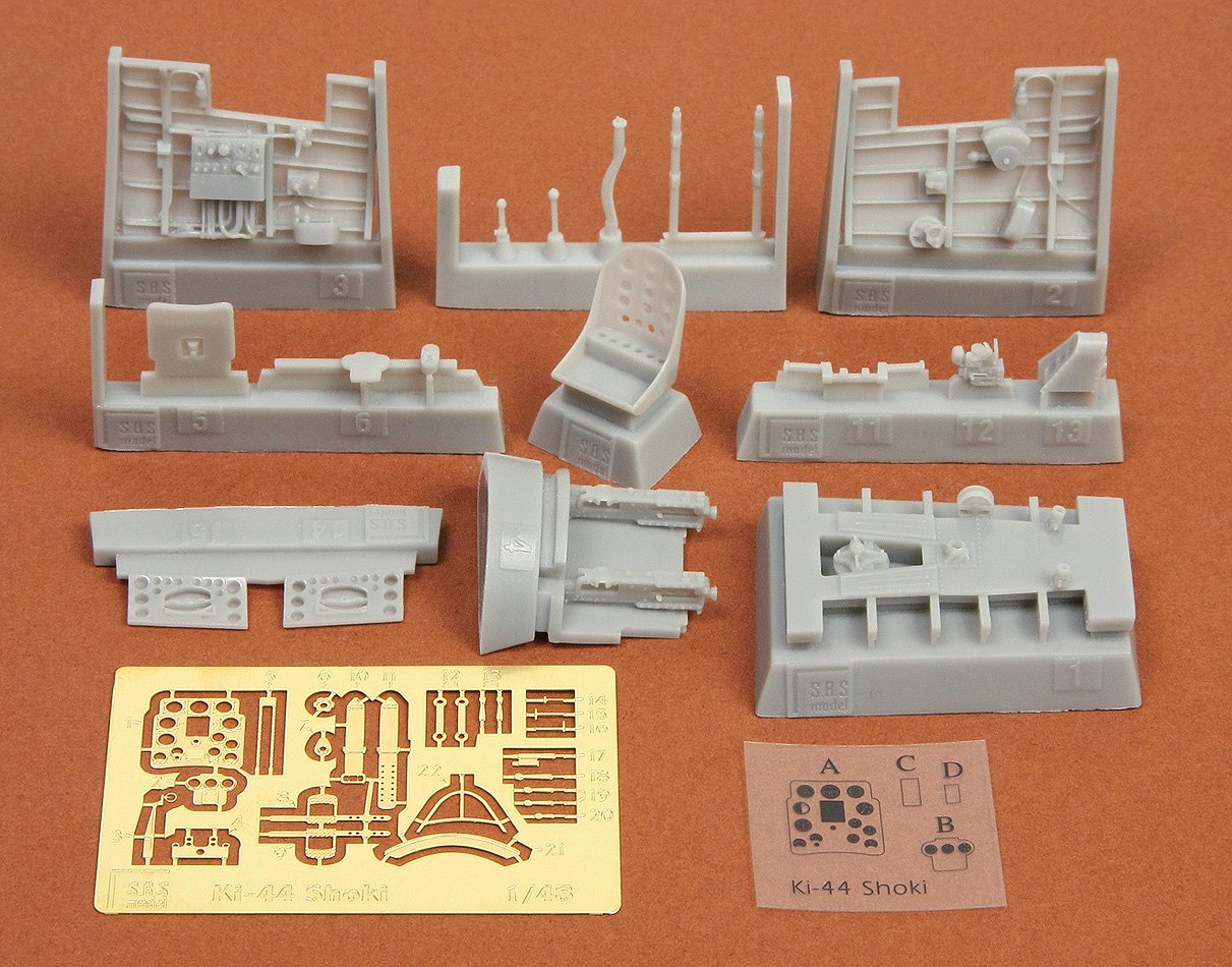 1/48 Ki44 Shoki (Tojo) Cockpit Set for Hasegawa - Click Image to Close